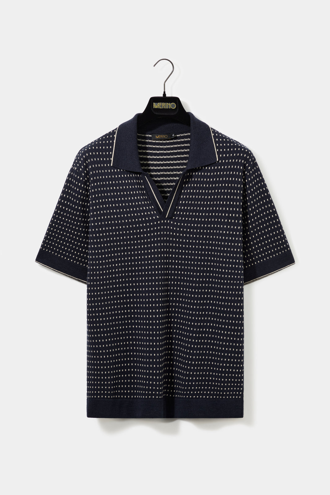 Polo jacquard marinho