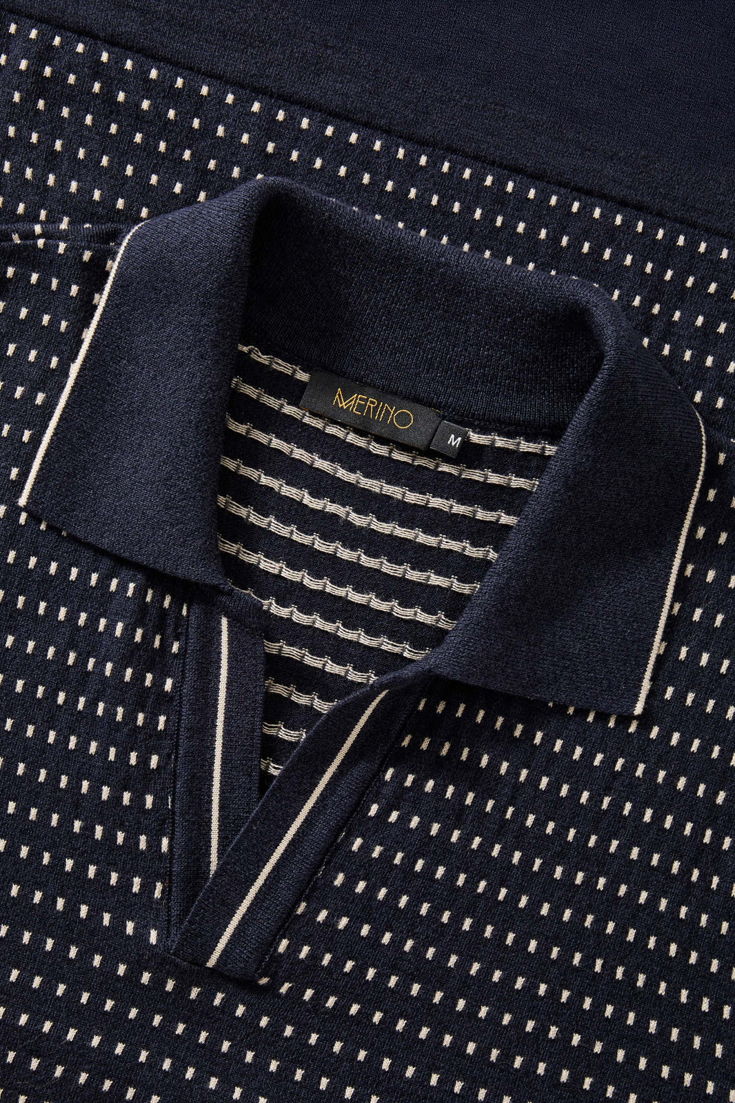 Polo jacquard marinho