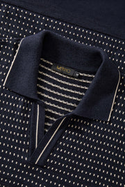 Polo jacquard marinho