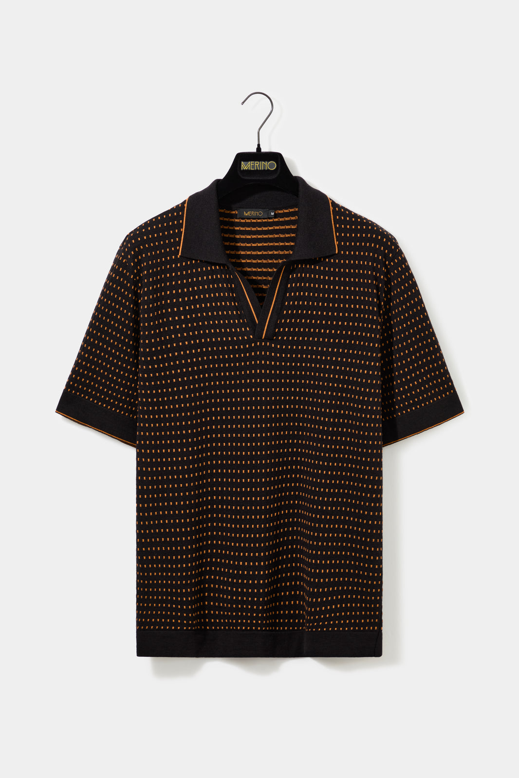 Polo jacquard preta