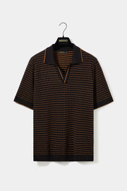 Polo jacquard preta