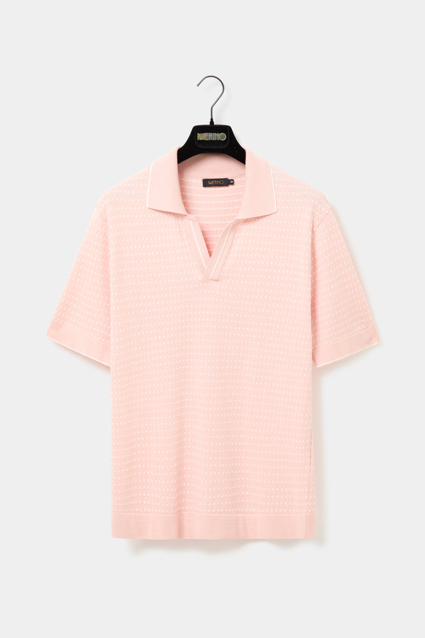 Polo jacquard rosa