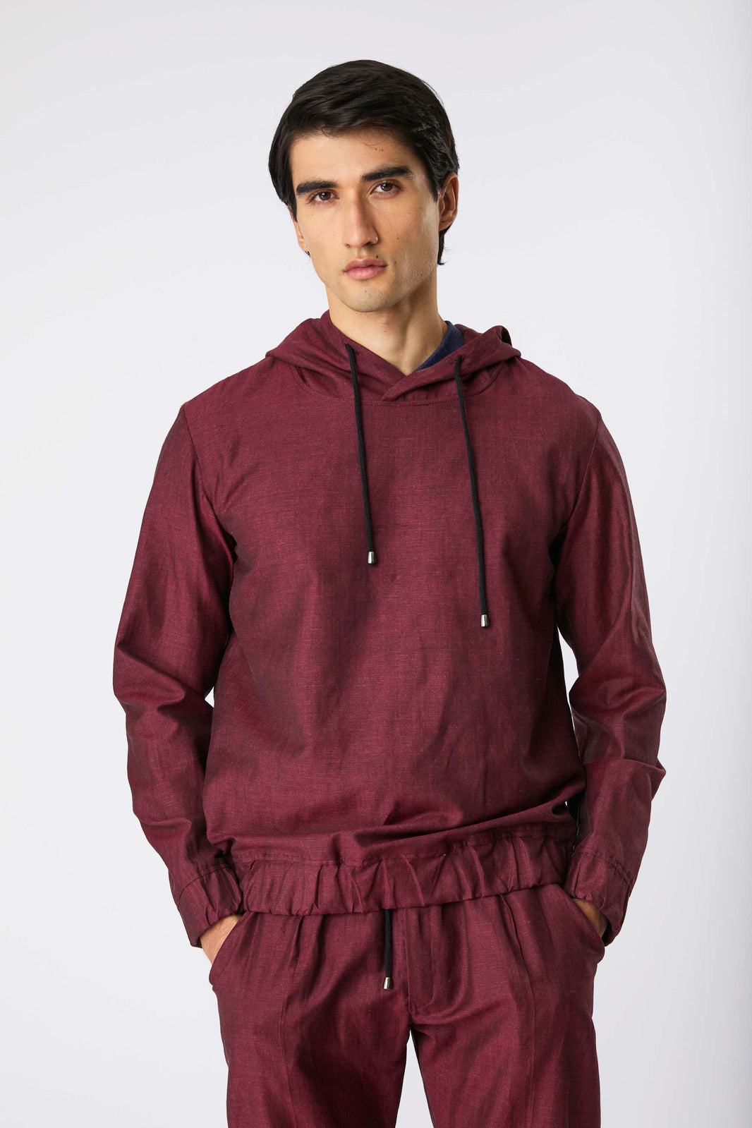 Conjunto napoli linho bordô