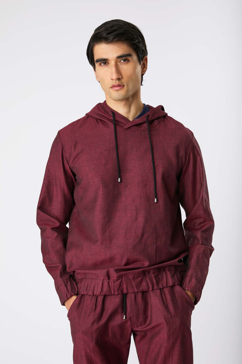 Conjunto napoli linho bordô