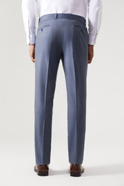 Calça Lã Super 120 Azul Trabalhado