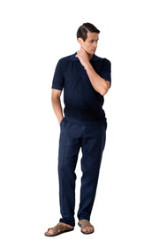 Calça Sahy linho marinho