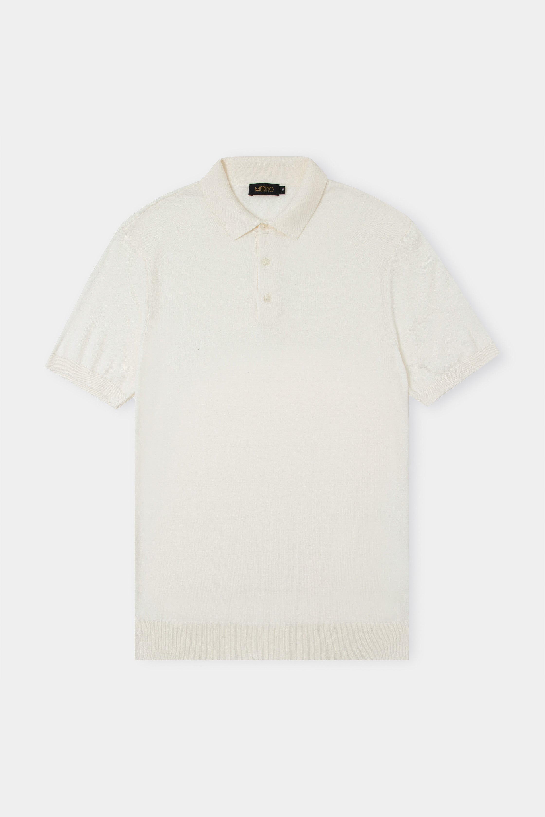 Polo tricô botões off white