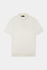 Polo tricô botões off white