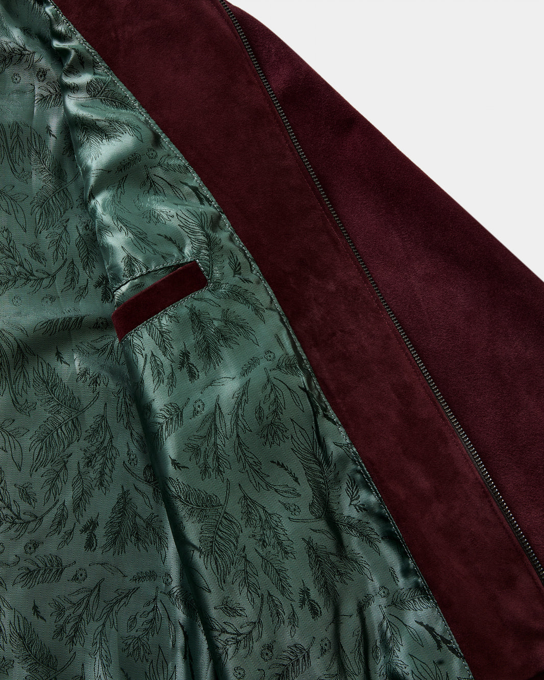 Jaqueta de couro chamois bordô