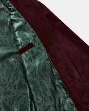 Jaqueta de couro chamois bordô