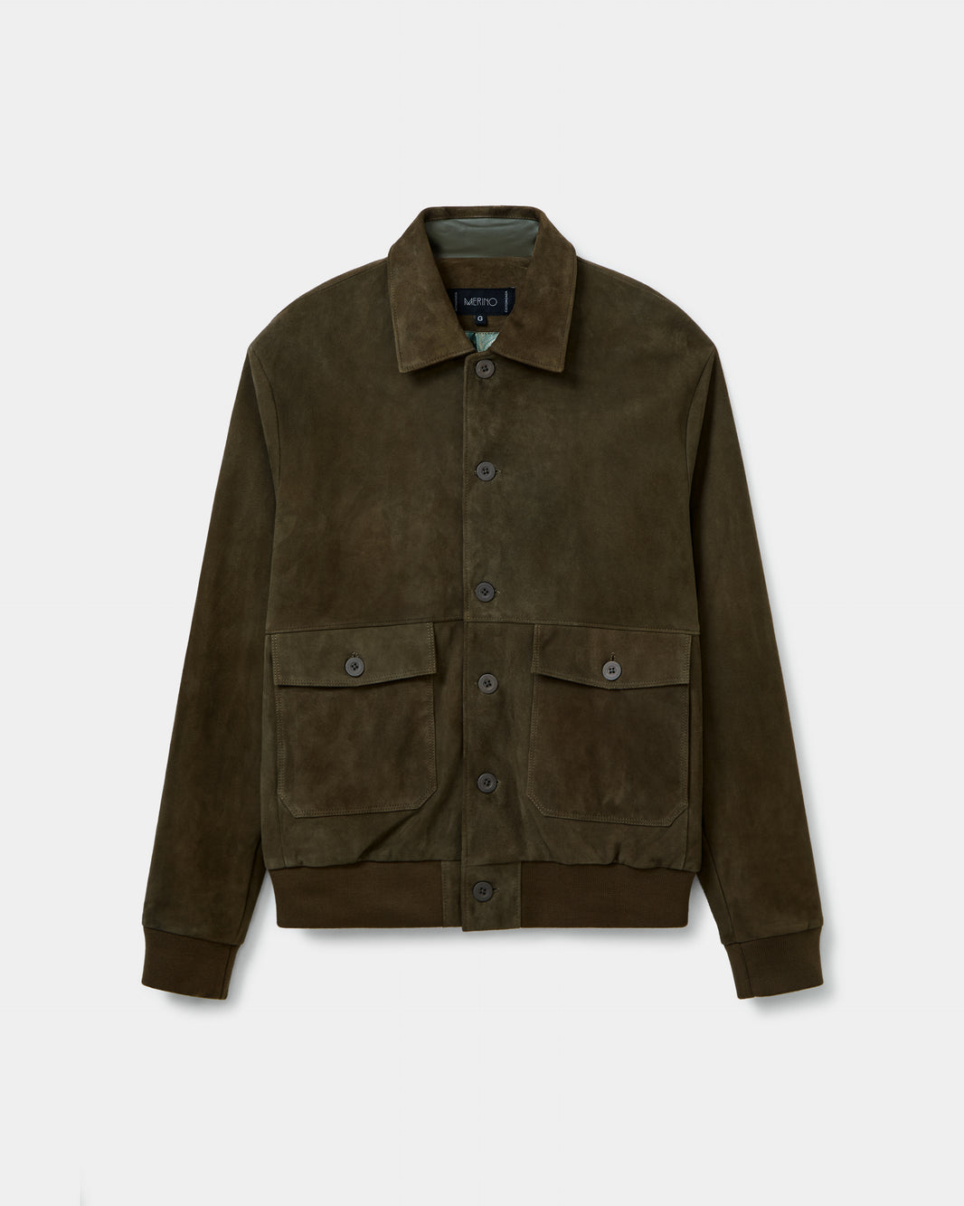 Jaqueta de couro chamois verde
