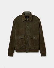 Jaqueta de couro chamois verde