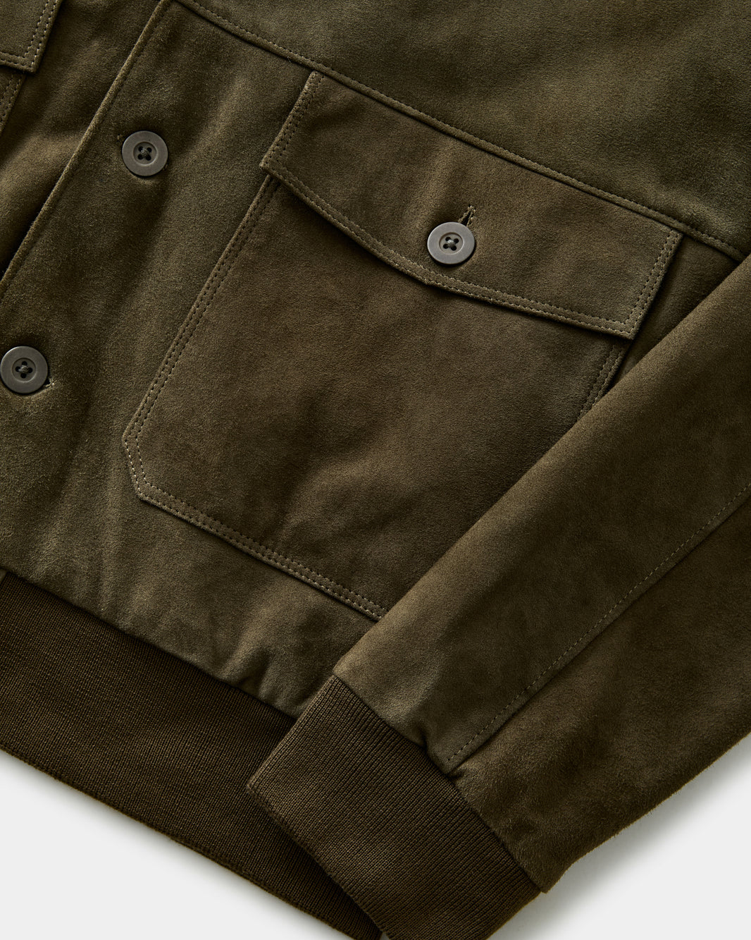 Jaqueta de couro chamois verde