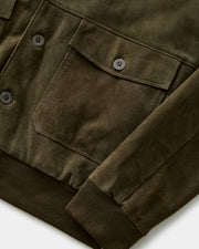 Jaqueta de couro chamois verde