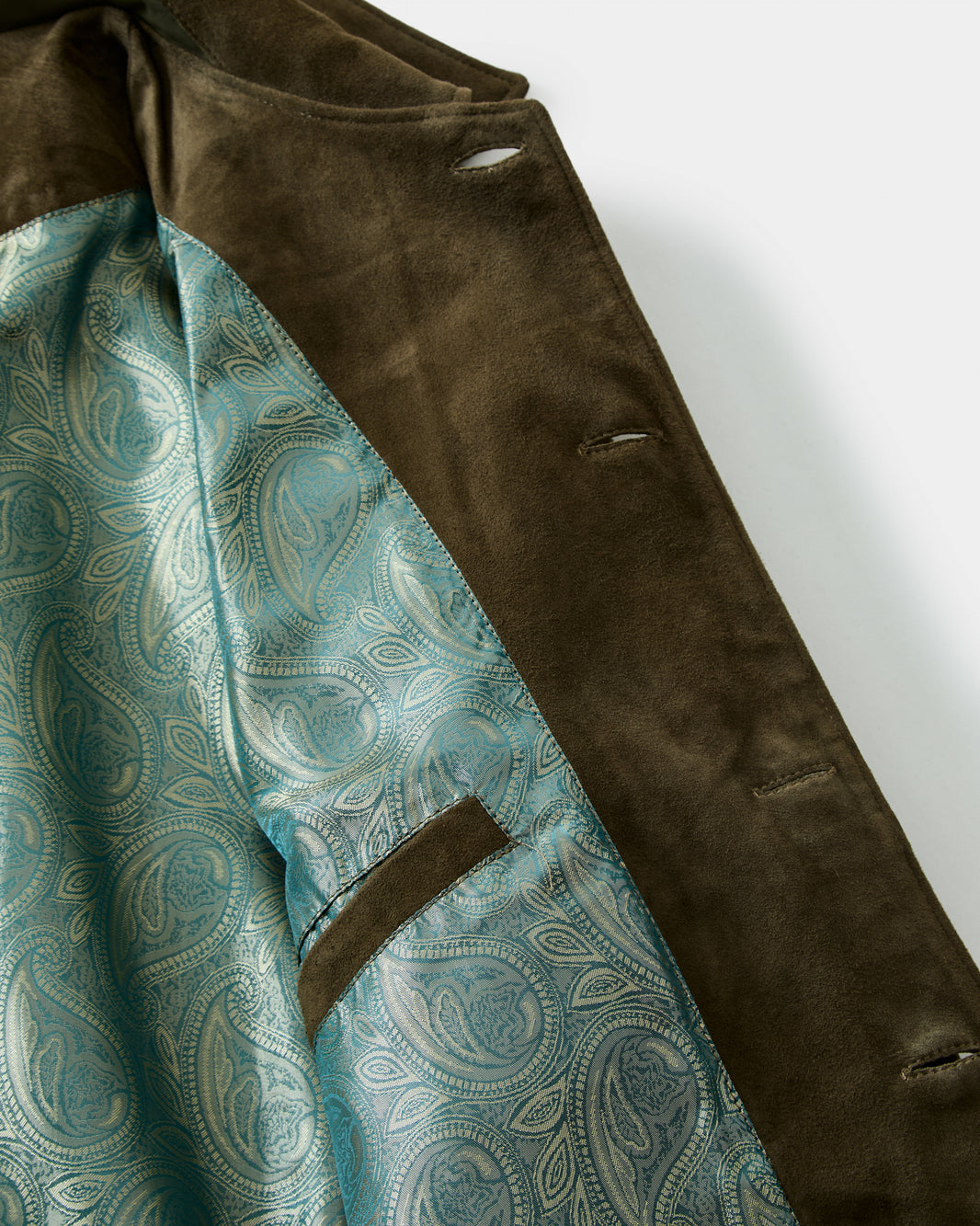 Jaqueta de couro chamois verde
