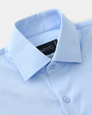 Camisa Algodão Stretch Azul