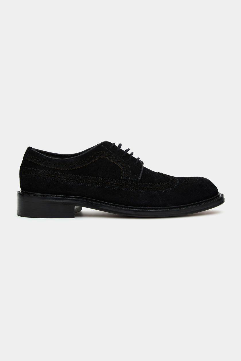 Sapato Brogue Camurça preto