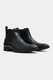 Bota Chelsea Couro Preta