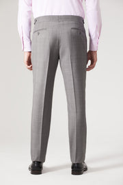 Calça Lã Super 120 Xadrez Cinza