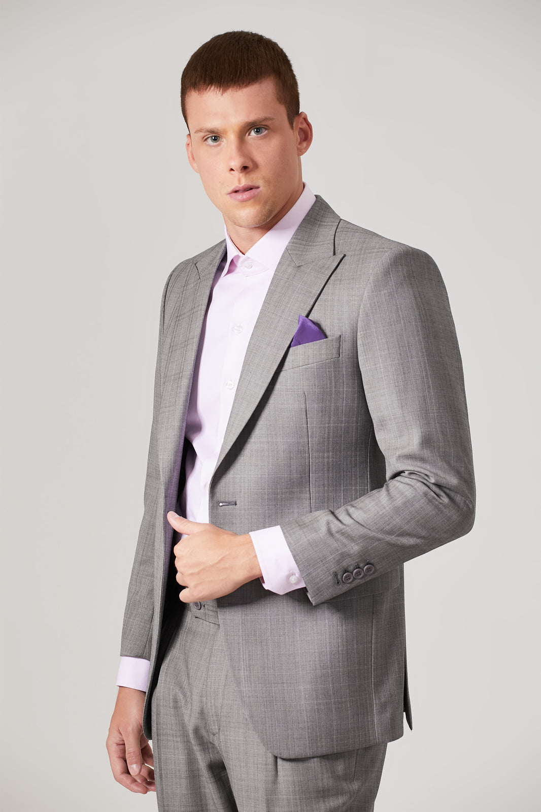 Costume Lã Super 120 Xadrez Cinza